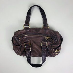 MARC JACOBS Vintage Luxury Brown Leather Shoulder/Handbag with Brass Hardware